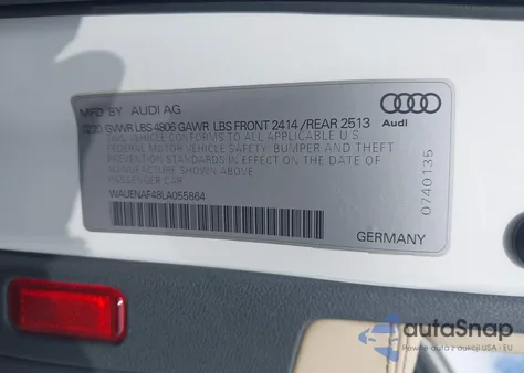 2020 Audi A4 Premium Plus 45 Tfsi Quattro S Tronic from USA, damaged, VIN WAUENAF48LA055864